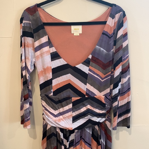 Maeve Chevron patterned dress sz L - Picture 3 of 7